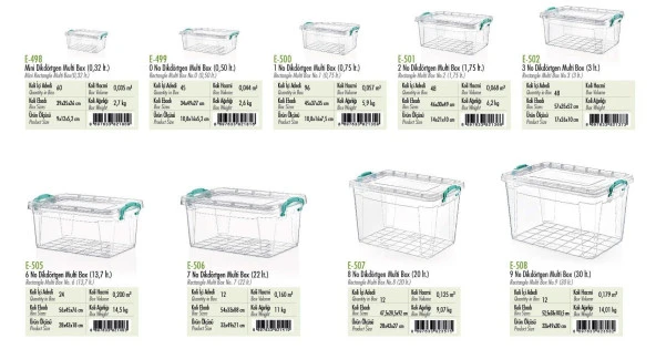 Polytime Şeffaf Kilitli Eşya Gıda Saklama Düzenleme Kabı Kutusu - Dikdörtgen - Sığ - 1 Litre -5 Adet - Resim 4