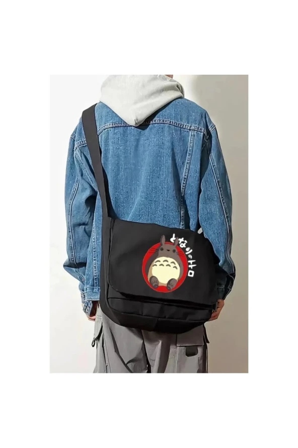 Totoro Karakter Siyah Postacı Çanta