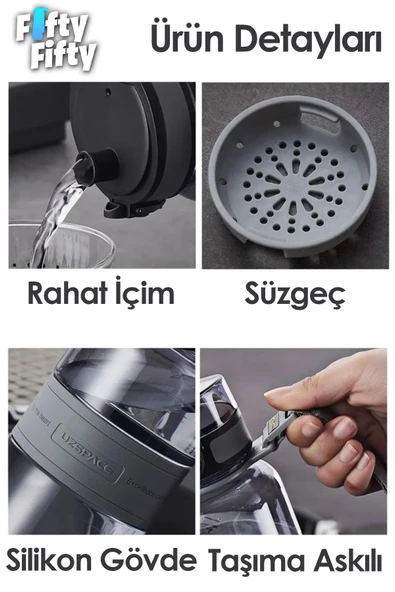 Uzspace Tritan Su Matarası 650 Ml Yenilenen Renkler - 5