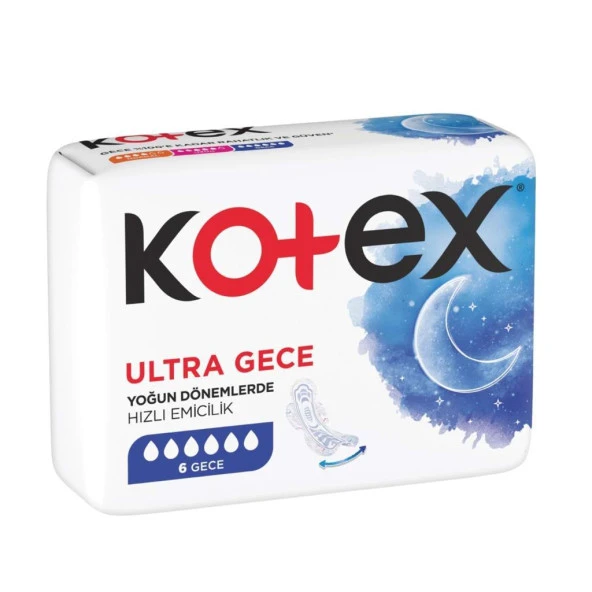 Kotex Ultra Gece Hijyenik Ped 6'lı