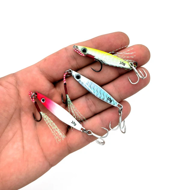 Valkyrie 10 Adet 10gr 4.8cm Kutulu Metal Rapala Jig Seti Balık Olta Yemi İspanyol Oltası - 5