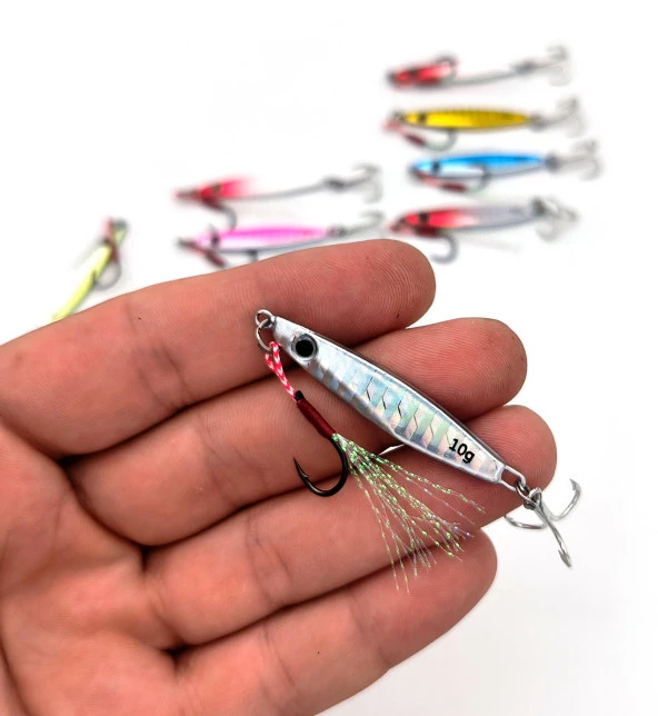 Valkyrie 10 Adet 10gr 4.8cm Kutulu Metal Rapala Jig Seti Balık Olta Yemi İspanyol Oltası - 6