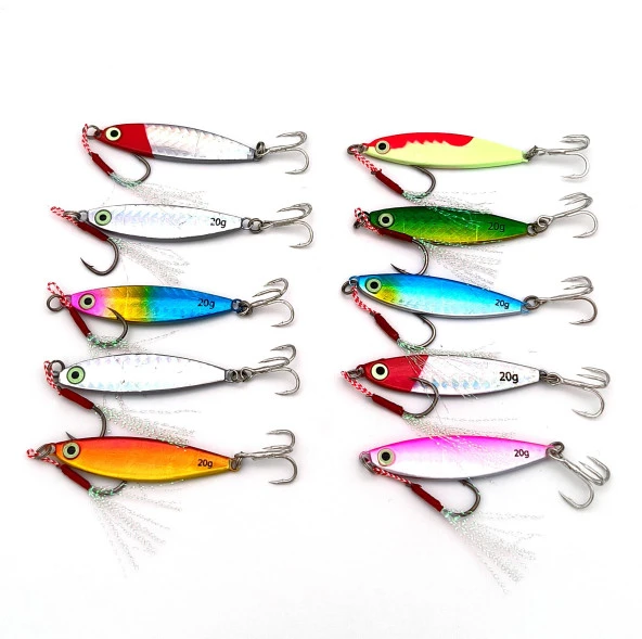 Valkyrie 10 Adet 20gr 6cm Kutulu Metal Rapala Jig Seti Balık Olta Yemi Parlak Gerçekçi Zoka - 2