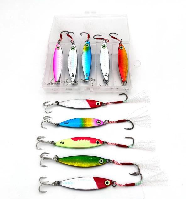 Valkyrie 10 Adet 20gr 6cm Kutulu Metal Rapala Jig Seti Balık Olta Yemi Parlak Gerçekçi Zoka - 4