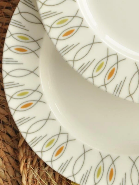Sipahi Fish Porselen 2 li Pasta Tabağı 19 Cm - Resim 2