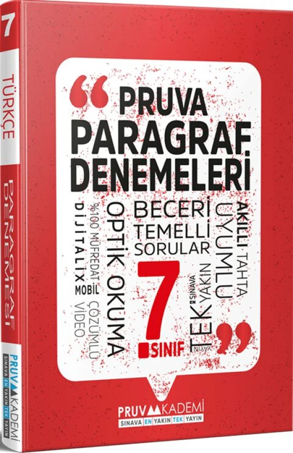 Pruva Akademi 7. Sınıf Paragraf Denemeleri Video Çözümlü Pruva Akademi