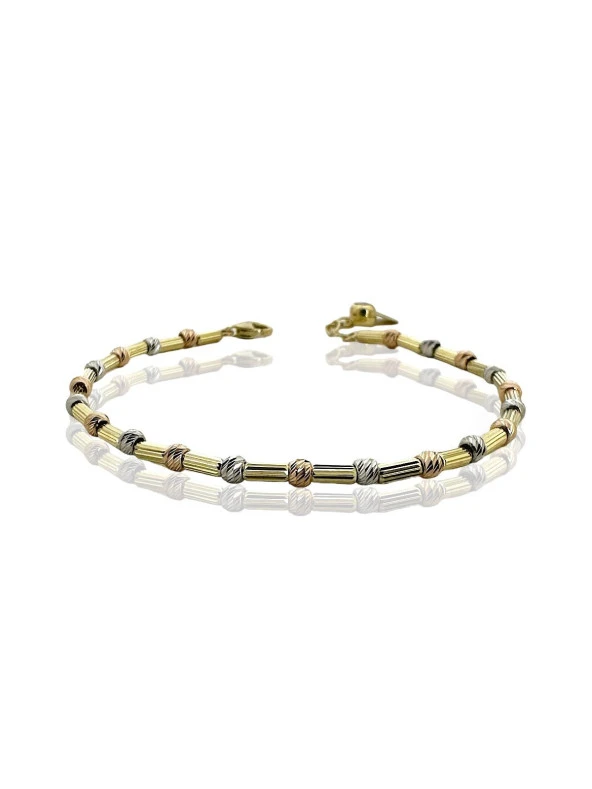 İtalyan Üst Kalite Dorikalı Küp Şık Zarif 14 Ayar Altın Bileklik ürün görseli