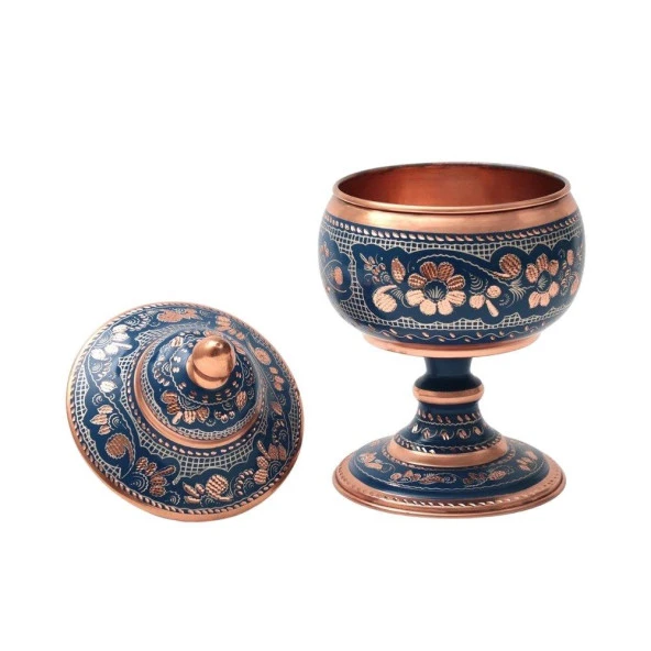 Erzincan El İşlemeli Bakır TOP ŞEKERLİK NO:3 MAVİ - 2