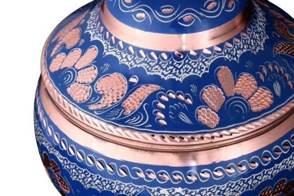 Erzincan El İşlemeli Bakır TOP ŞEKERLİK NO:3 MAVİ - 3