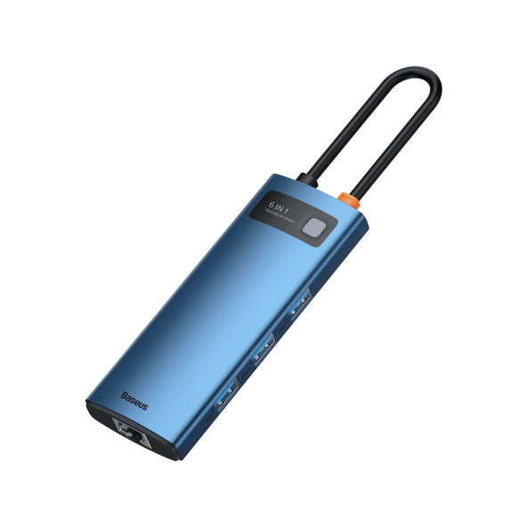 Baseus Metal Gleam Series 6in1 Type-c Hub Usb Hdmı Rj45 Adaptör Çoklayıcı Çevirici - 4