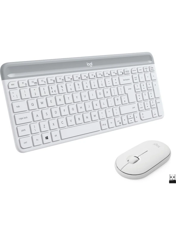 Logitech MK470 Kablosuz İnce Türkçe Klavye Mouse Seti - Beyaz