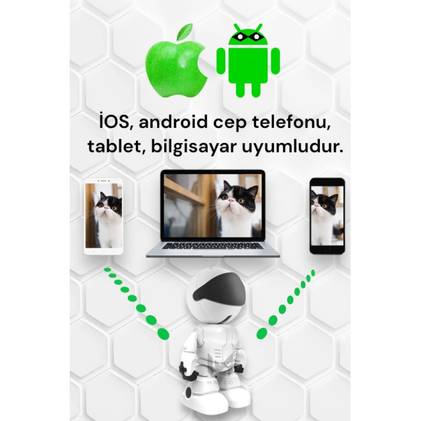 Otomatik Izleme Akıllı Robot Izleme Kamerası Kablosuz Wifi Ev Uzaktan Ağ Monitörü Ev Güvenlik Robotu - 2