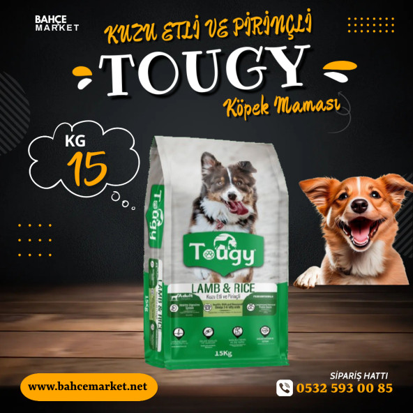 Tougy Kuzu Etli ve Pirinçli Yetişkin Köpek Maması 15 KG - 1