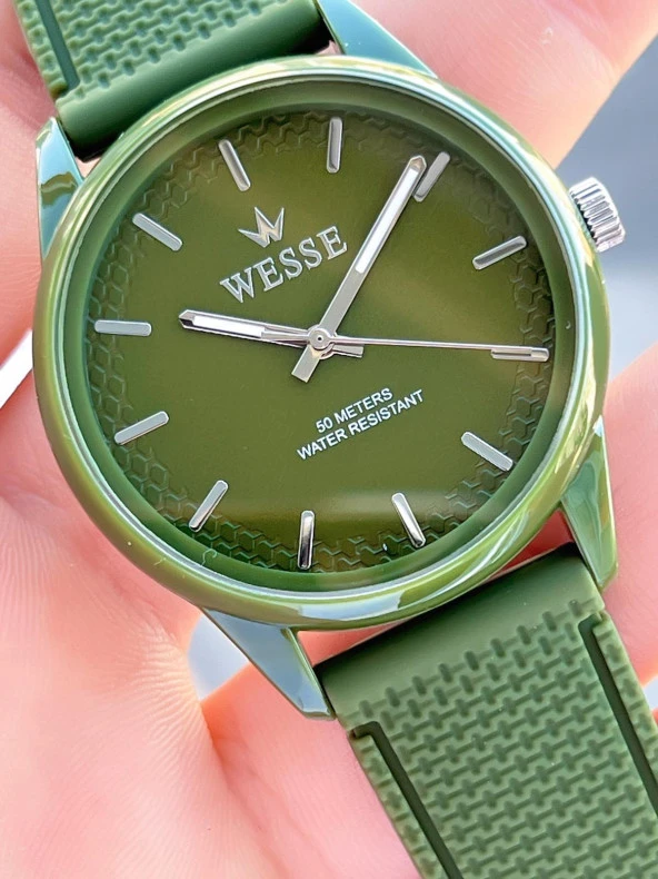 Wesse Silikon Kordon 50 Mt Suya Dayanıklı Plastik Kasa Genç Unisex Spor Kol Saati WWG.2093.04 - Resim 3
