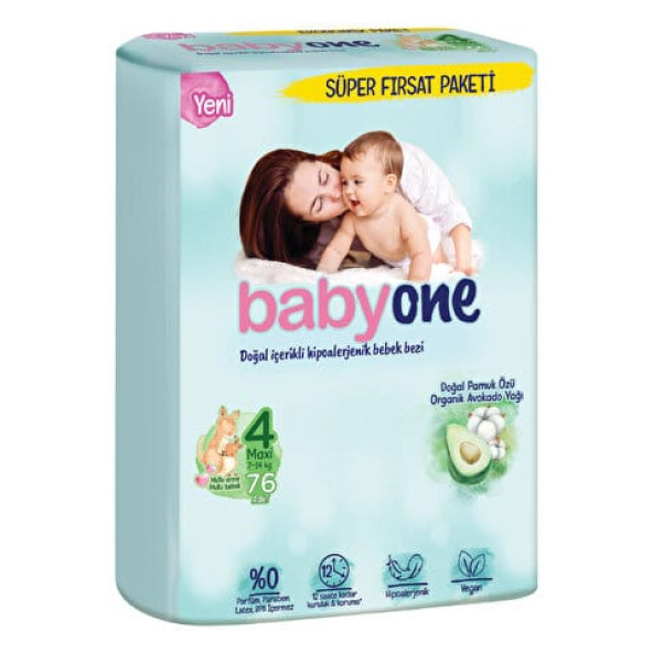 Babyone Babyone Bebek Bezi Süper Fırsat Paketi 4 Beden 76 lı