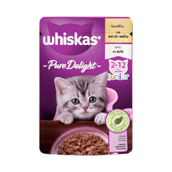 Whiskas Pouch Pure Delight Jöle İçinde Tavuklu Yavru Kedi Konservesi 85gr