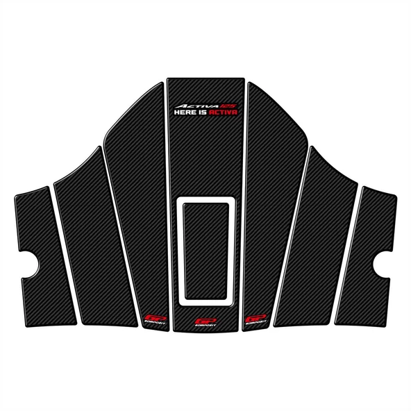 GP Kompozit Honda Activa 125 2023-2024 Uyumlu Tank Pad Seti Karbon