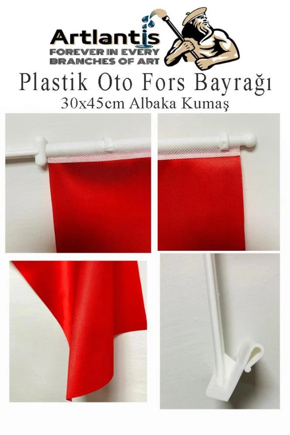 Plastik Otofors Bayrak 30x45 cm 10 Adet Konvoy ve Araç  Bayrağı Cama Takılan Bayrak Türk Bayrağı Oto Fors - 3