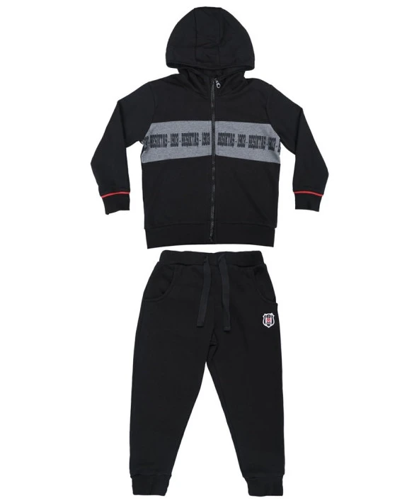 Beşiktaş Orijinal Çocuk Kapüşonlu Eşofman Takımı Hediyelik Ahşap Kutulu - 2