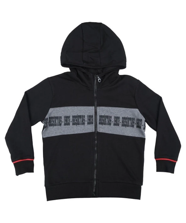 Beşiktaş Orijinal Çocuk Kapüşonlu Eşofman Takımı + Bileklik Set Hediyelik Ahşap Kutulu - 4