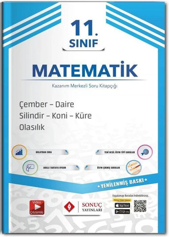 11. Sınıf Matematik Çember ve Daire Silindir Koni Küre Olasılık Soru Bankası Sonuç Yayınları