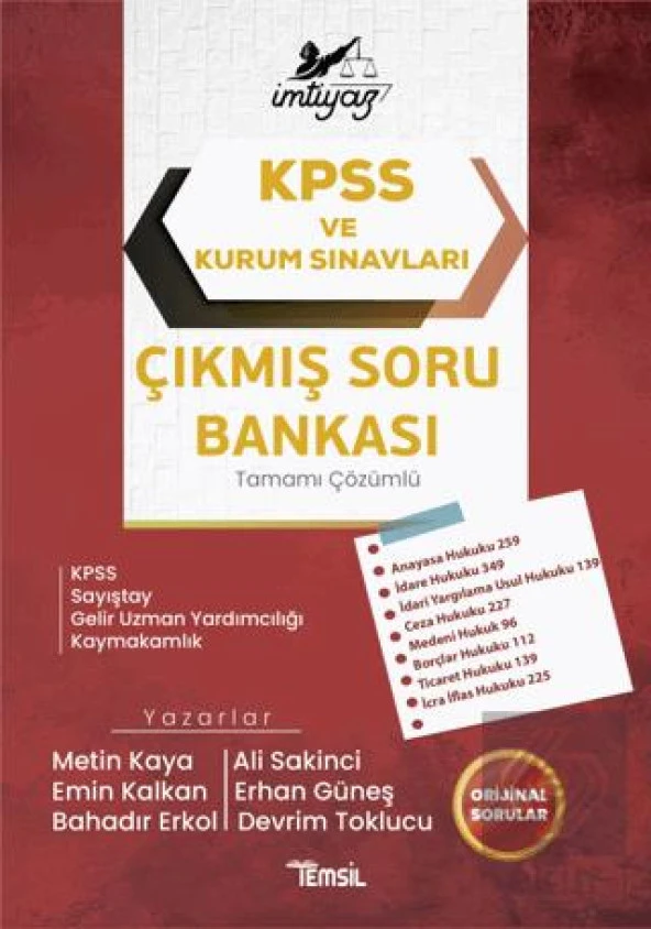 İmtiyaz Kpss Ve Kurum Sınavları Çıkmış Soru Bankası