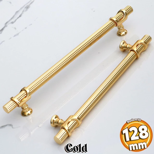 Arsin Altın Metal Kulp 128 mm-12.8 cm Mobilya Dolap Çekmece Mutfak Dolabı Kapak Kulpları Kulbu Kulpu