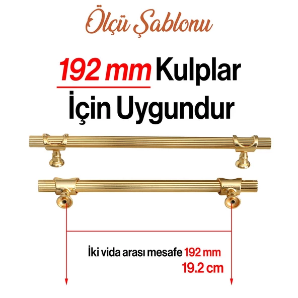 Arsin Altın Metal Kulp 192 mm-19.2 cm Mobilya Çekmece Dolap Kapak Mutfak Dolabı Kulpları Kulbu Kulpu - 3