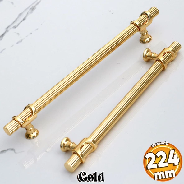 Arsin Altın Metal Kulp 224 mm-22.4 cm Mobilya Dolap Çekmece Kapak Mutfak Dolabı Kulpları Kulbu Kulpu