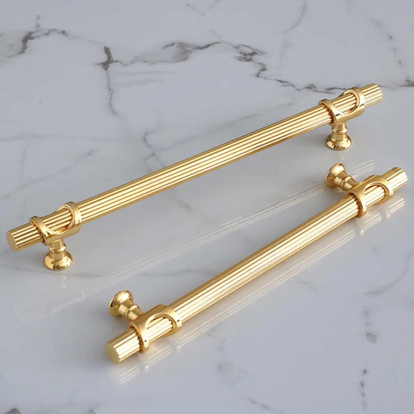 Arsin Altın Metal Kulp 224 mm-22.4 cm Mobilya Dolap Çekmece Kapak Mutfak Dolabı Kulpları Kulbu Kulpu - 8