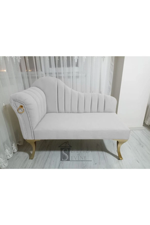 Sepetten Evine 120 Cm Beyaz Renk Nesil Çizgi Model Josefin Köşe Bench Gold Ayak