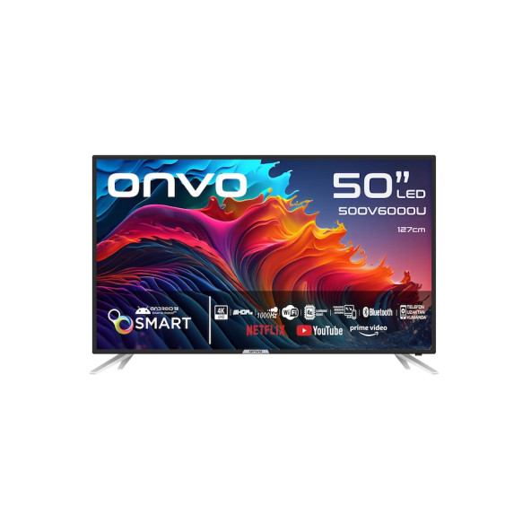 Onvo 50OV6000U 4K Ultra HD 50'' 127 Ekran Uydu Alıcılı Android Smart LED TV