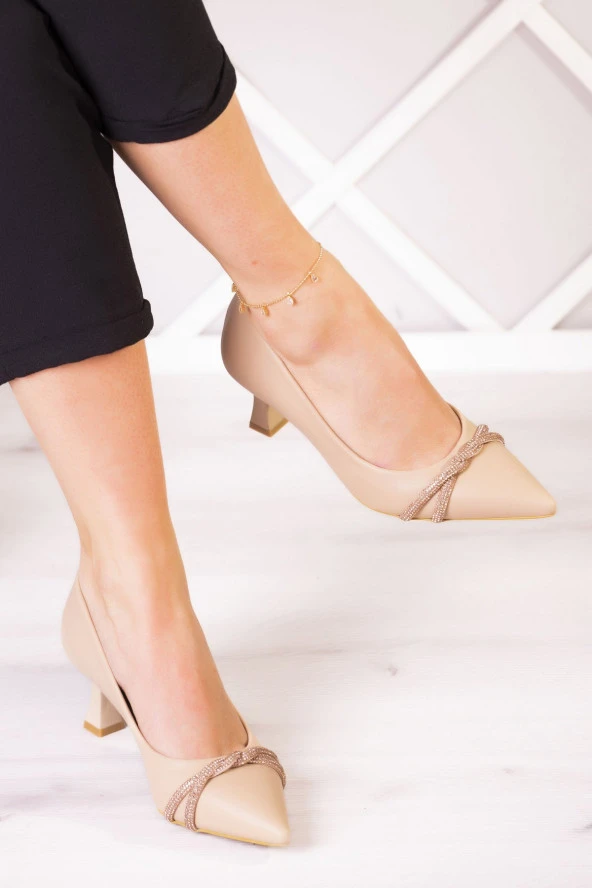 Erkan Saçmacı Adel Ten Vegan Burma Taşlı Abiye Ayakkabı ürün görseli