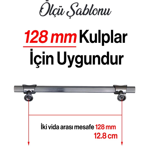 Arsin Füme Metal Kulp 128 mm-12.8 cm Mobilya Çekmece Dolap Kapak Mutfak Dolabı Kulpları Kulbu Kulpu - 3