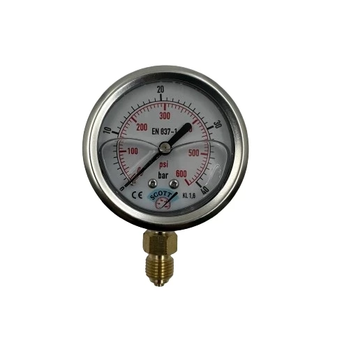 Manometre Gliserinli Alttan Çıkışlı Q63 - 0 - 40 Bar 1/4 ürün görseli