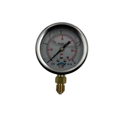 Manometre Gliserinli Alttan Çıkışlı Q63 - 0 - 4 Bar 1/4 ürün görseli 1