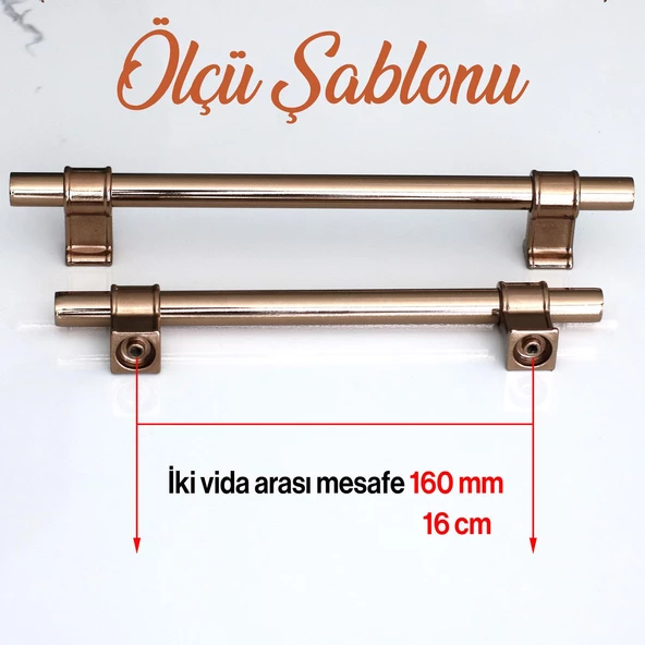 Hisar Bronz Metal Kulp 160 mm-16 cm Mobilya Mutfak Dolap Kapak Çekmece Dolabı Kulpları Kulbu Kulpu - Resim 3