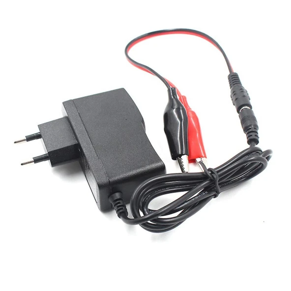 12v 1000ma Kurşun Asit Kuru Akü Şarj Adaptörü Akü Takviye Cihazı Soketli Krokodilli