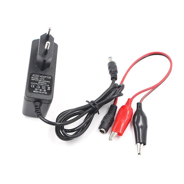12v 1000ma Kurşun Asit Kuru Akü Şarj Adaptörü Akü Takviye Cihazı Soketli Krokodilli - 5
