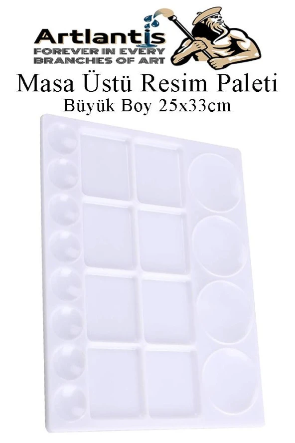 Masa Üstü Resim Paleti 1 Adet 20 Hazneli Boya Paleti 25X33 cm Sanatsal Boyalar İçin Büyük Palet Akrilik Boya Yağlı Boya Guaj Boya