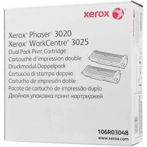 Xerox 106R03048 Phaser 3020/WC3025 Dual Pack Toner 2x1500 Sayfa