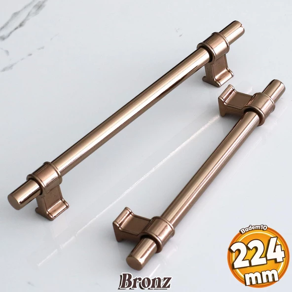 Hisar Bronz Metal Kulp 224 mm-22.4 cm Mobilya Mutfak Çekmece Dolap Kapak Dolabı Kulpları Kulbu Kulpu