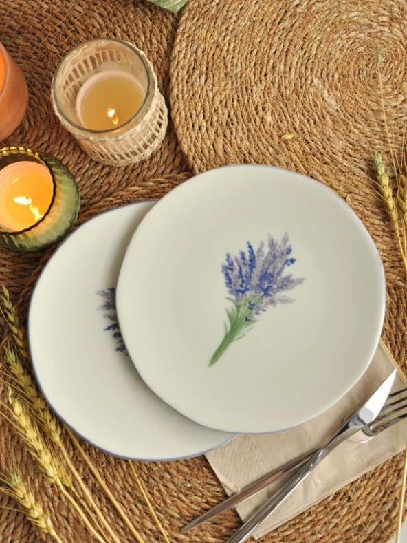 Sipahi Lavanta 2 li Porsenel Pasta Tabağı 19 Cm