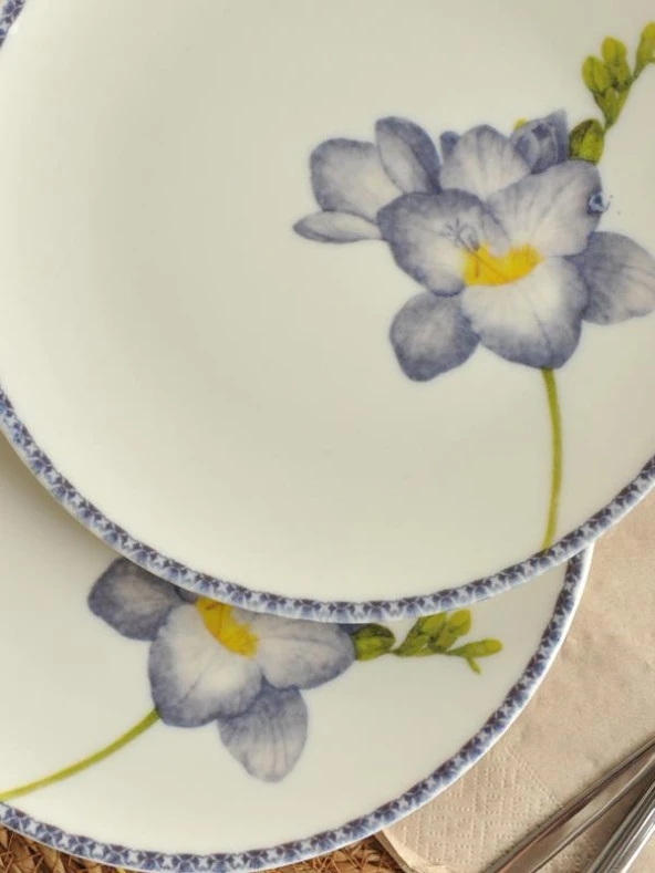 Sipahi Menekşe 2 li Porseşlen Pasta Tabağı - 2