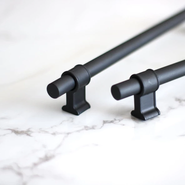 Hisar Siyah Metal Kulp 128 mm-12.8 cm Mutfak Mobilya Çekmece Dolap Kapak Dolabı Kulpları Kulbu Kulpu - 6