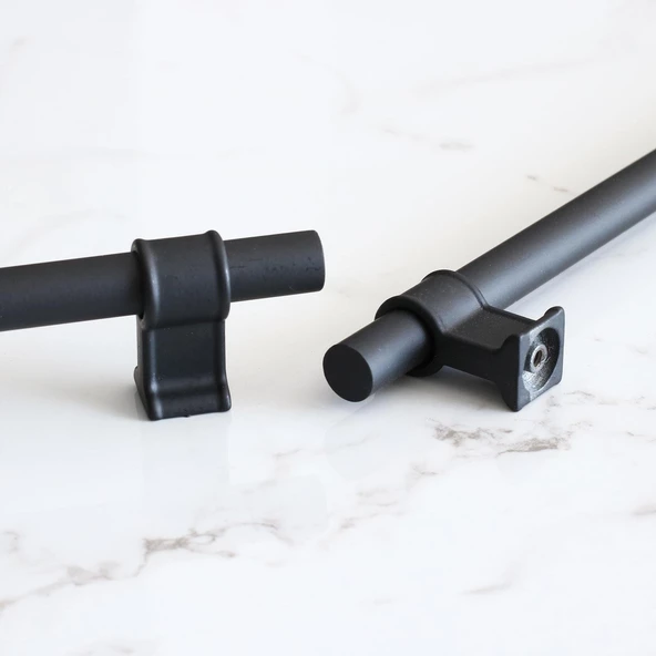 Hisar Siyah Metal Kulp 128 mm-12.8 cm Mutfak Mobilya Çekmece Dolap Kapak Dolabı Kulpları Kulbu Kulpu - 9