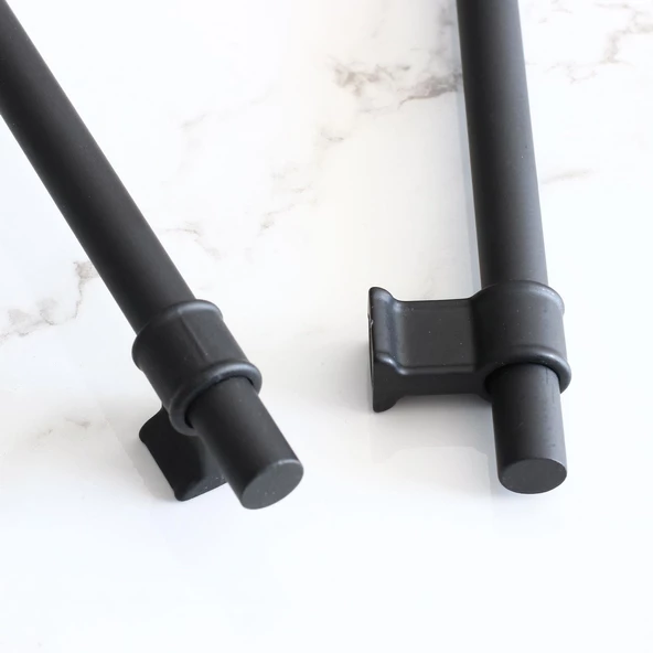 Hisar Siyah Metal Kulp 128 mm-12.8 cm Mutfak Mobilya Çekmece Dolap Kapak Dolabı Kulpları Kulbu Kulpu - 7