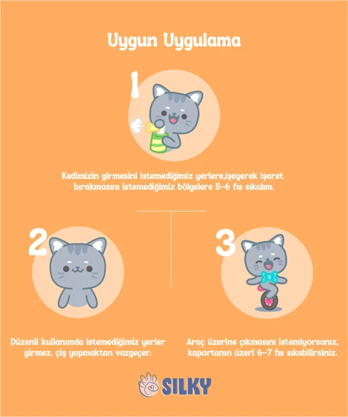 Silky - Kedi Uzaklaştırıcı ve Tuvalet Eğitim Spreyi - Doğal Esans içerikli 100ml - 3