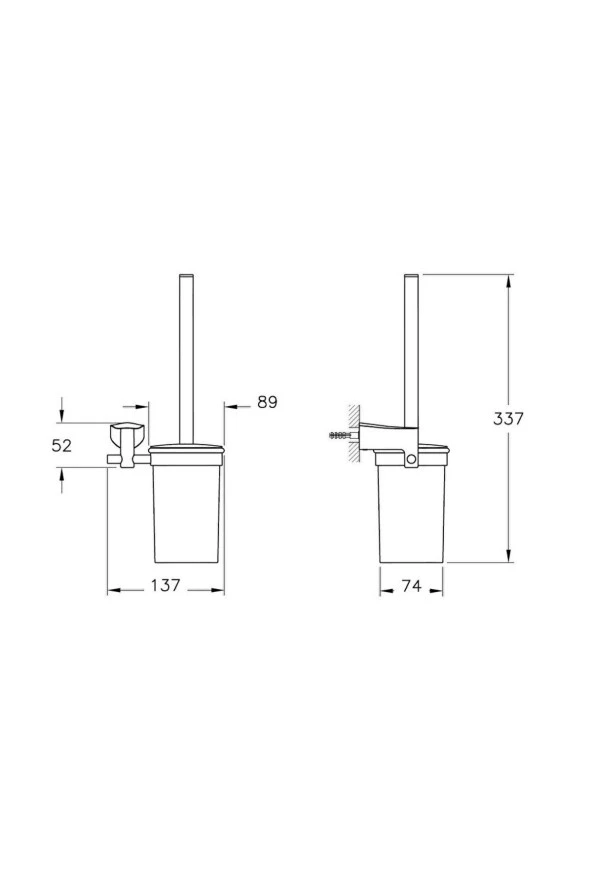 VitrA Base 800 Tuvalet Fırçalığı Duvardan Krom A44087 - 2