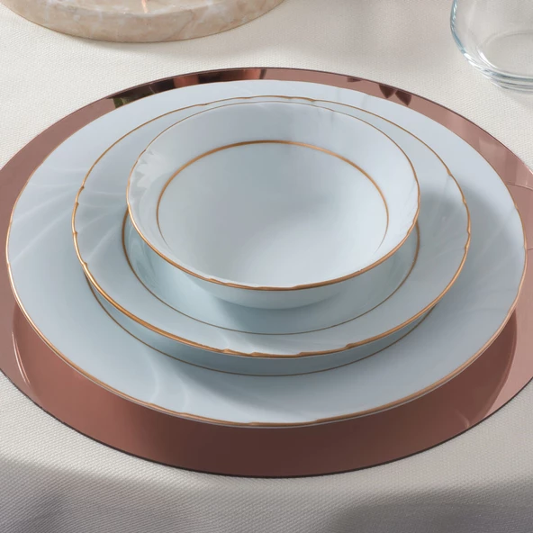 GÜRAL PORSELEN Soprano 6 Parça 15 Cm Çorba Kasesi Mat Altın Yaldız - 2